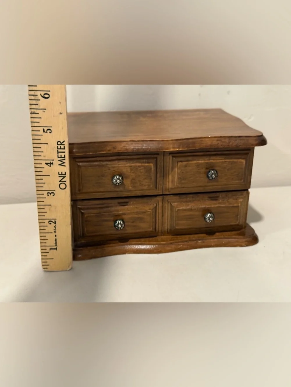 Vintage Avon Decorators Jewelry Chest 1978 Wood w/ Drawer &‎ Velvet Lining